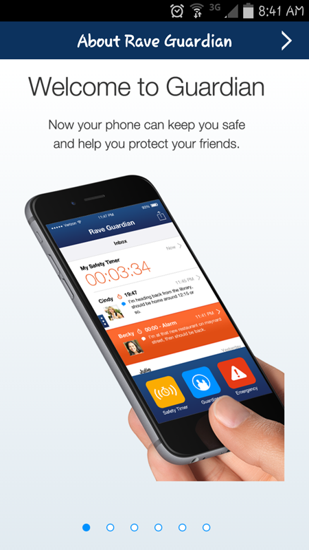 Photo of welcome screen after sign-up.