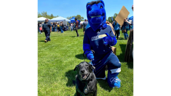 K9 Charlie posing with Gunrock.