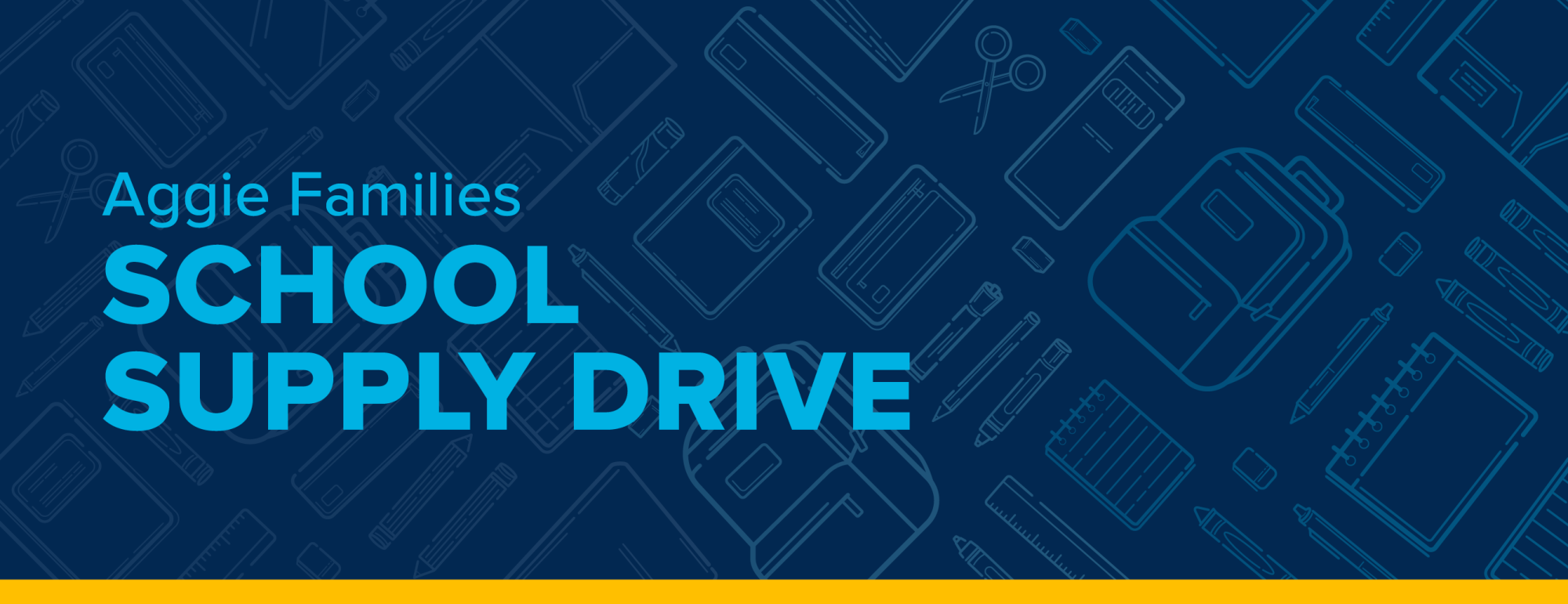 Aggie Families School Supply Drive decorative graphic
