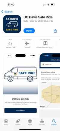 Screenshot of an app store download screen for the Safe Ride app.
